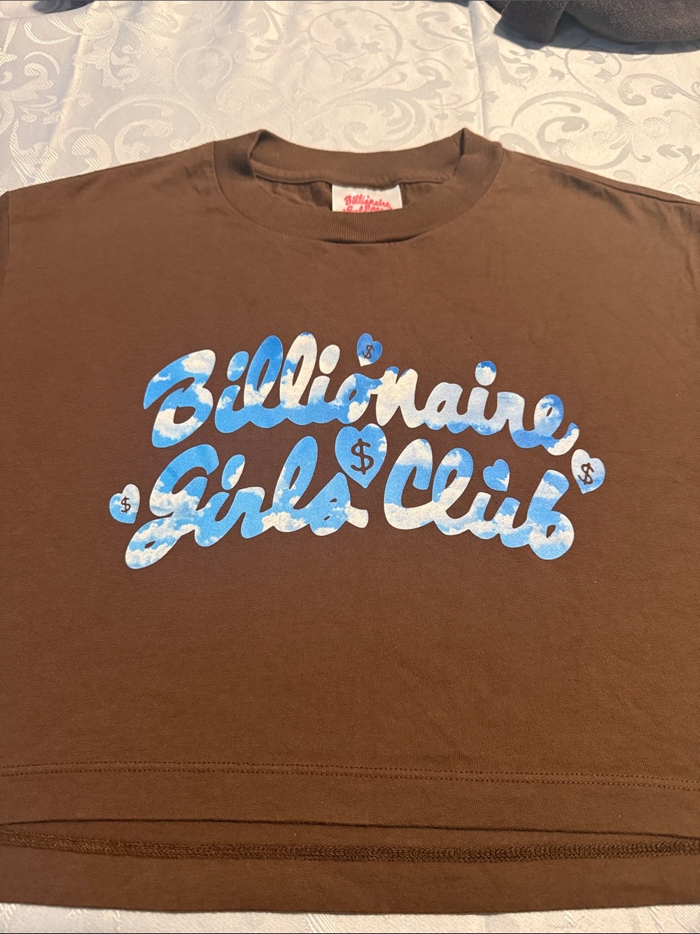 Billionaire Girls Club- Brown Short Sleeve Logo‎ Tee